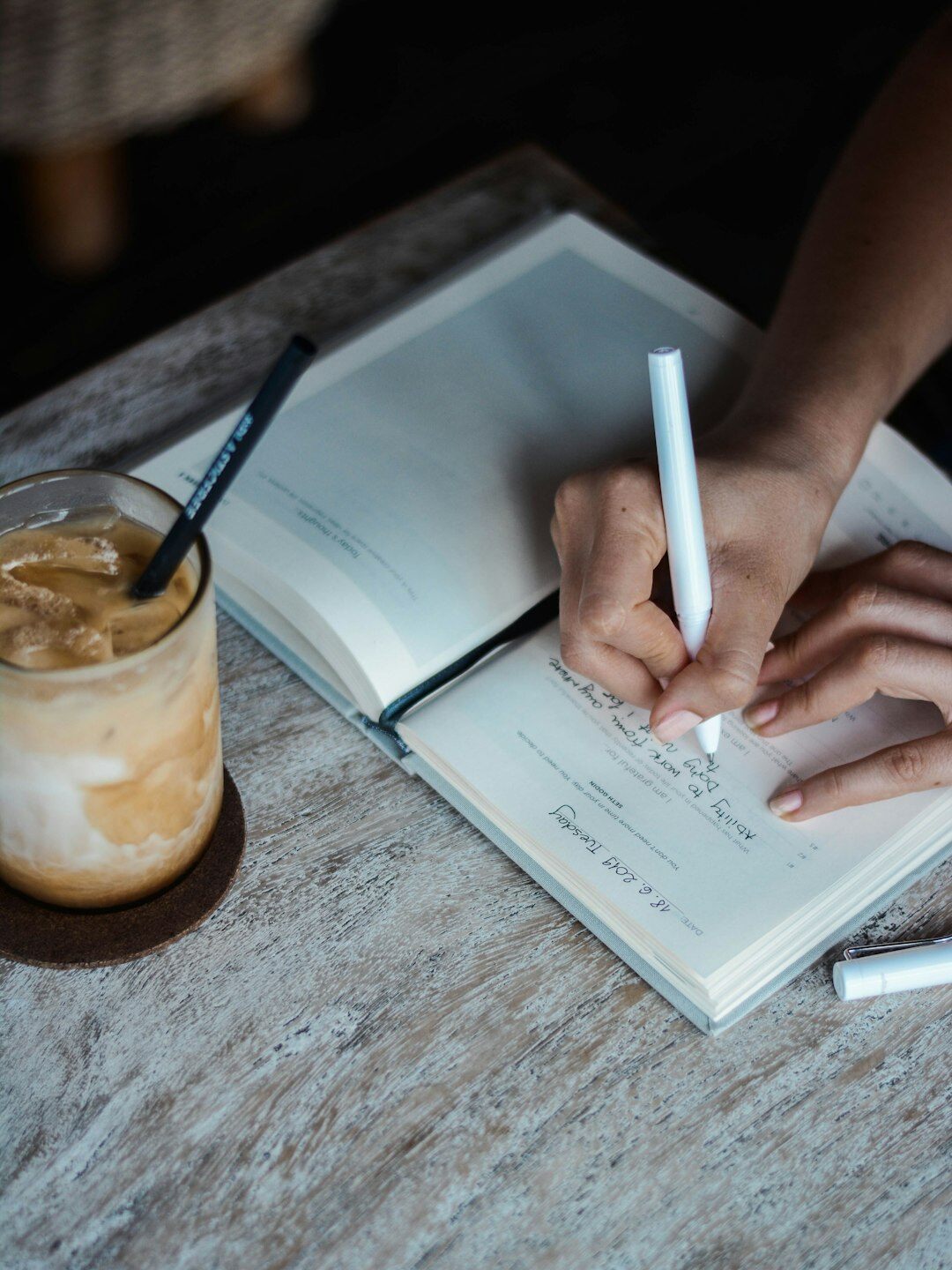 person editing manuscript